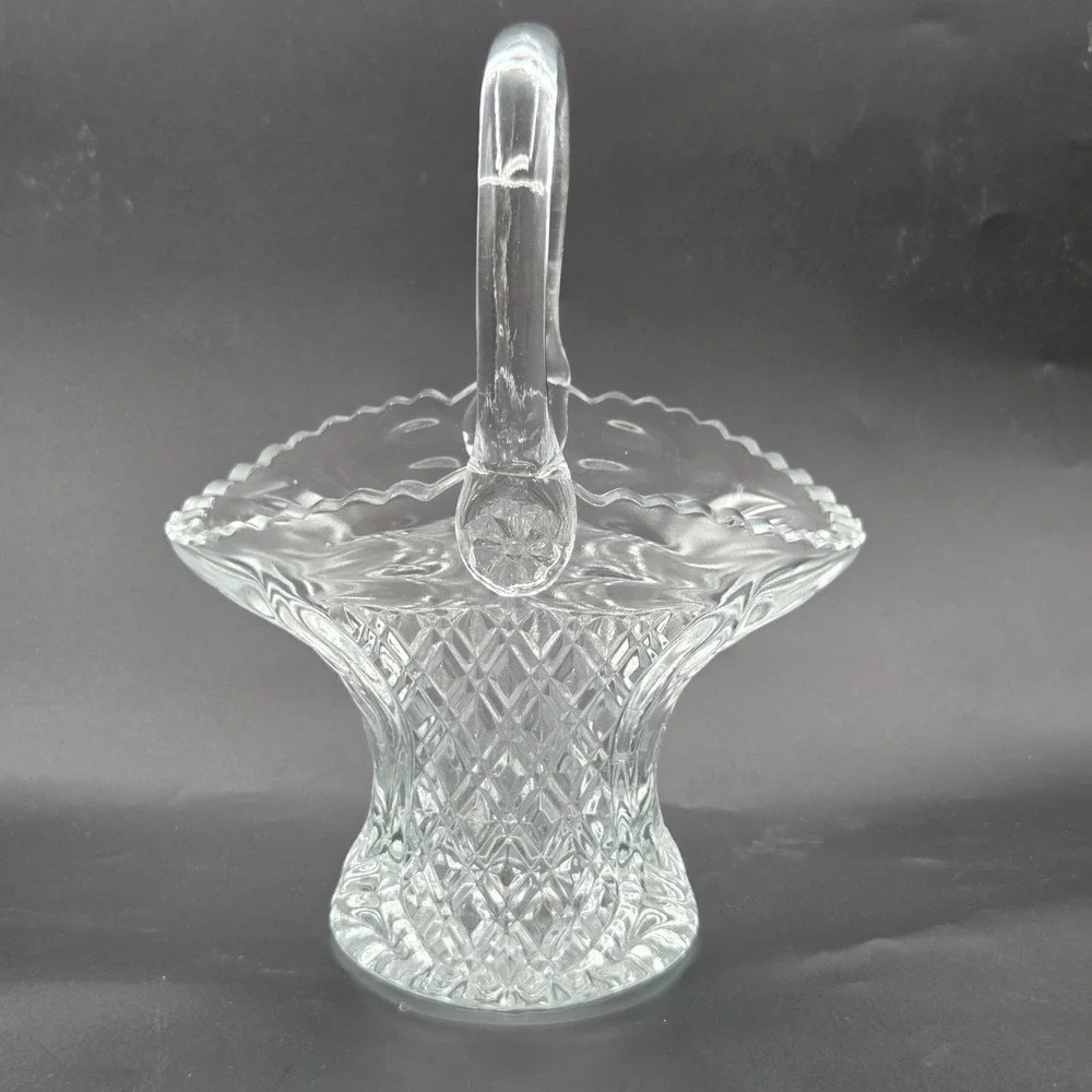 Princess House Cut Crystal Glass Basket With Handle - Germany